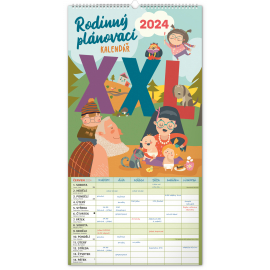 Nástěnný kalendář Rodinný plánovací XXL 2024, 33 × 64 cm