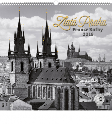 Nástěnný kalendář Zlatá Praha Franze Kafky – Jakub Kasl 2018, 48 x 46 cm