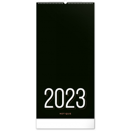 Nástěnný plánovací kalendář Černý 2023, 21 × 42 cm