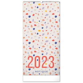 Nástěnný plánovací kalendář Terazzo 2023, 21 × 42 cm