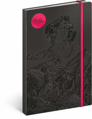 Notebook Alphonse Mucha – Ruby, lined, 13 x 21 cm