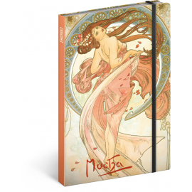 Notebook Alphonse Mucha – Dance, lined, 13 × 21 cm