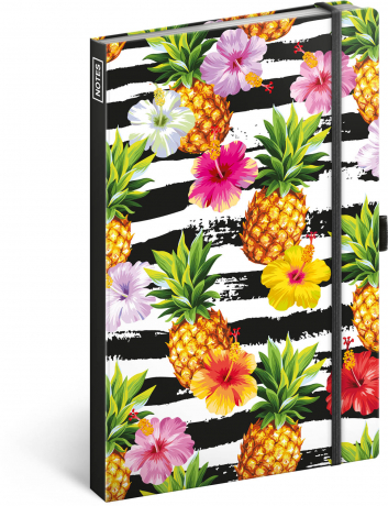 Notebook Pineapples, lined, 13 × 21 cm