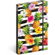 Notebook Pineapples, lined, 13 × 21 cm
