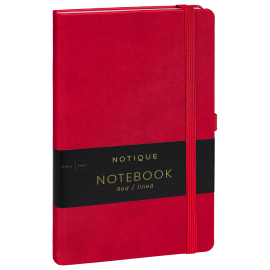 Notebook Red, lined, 13 × 21 cm