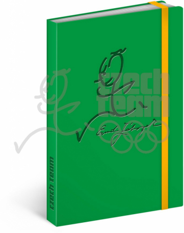 Notebook Czech team, green, lined, 13 x 21 cm