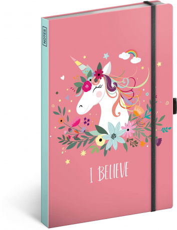 Notebook Unicorn, lined, 13 × 21 cm