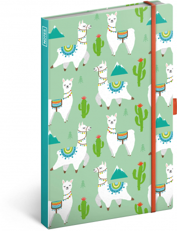 Notebook Llamas, lined, 13 × 21 cm