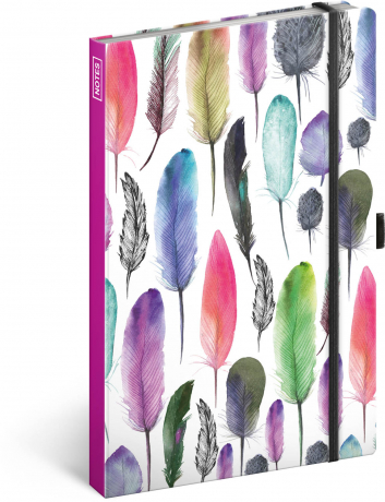 Notebook Feathers, lined, 13 × 21 cm