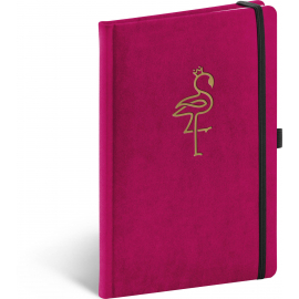 Notebook Velvet, Flamingo, lined, 13 × 21 cm