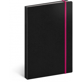 Notebook Tucson black/pink, lined, 13 × 21 cm