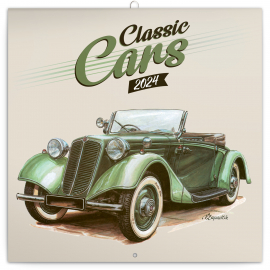 Classic Cars – Václav Zapadlík 2024 Note Calendar, 30 × 30 cm