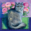 Poznámkový kalendář Kočky na plátně 2021, 30 × 30 cm