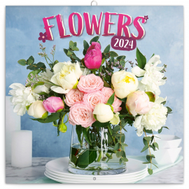 Flowers 2024 Note Calendar, 30 × 30 cm