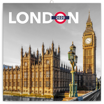 Poznámkový kalendář Londýn 2020, 30 × 30 cm