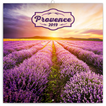 Poznámkový kalendář Provence 2019, voňavý, 30 x 30 cm