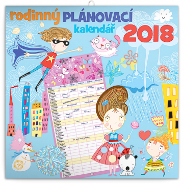 Rodinný plánovací kalendář 2018, 30 x 30 cm