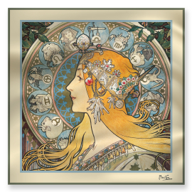 Šátek Alfons Mucha – Zodiak, 70 × 70 cm