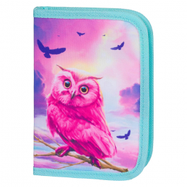 School pencil case double-flap Owl