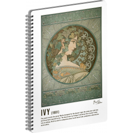Spiral notebook Alphonse Mucha Ivy, lined