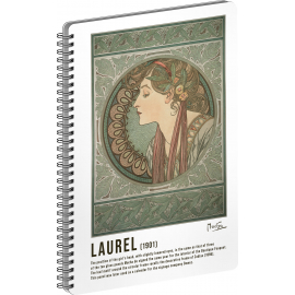 Spiral notebook Alphonse Mucha Laurel, lined