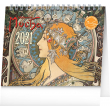 Stolní kalendář Alfons Mucha 2021, 16,5 × 13 cm