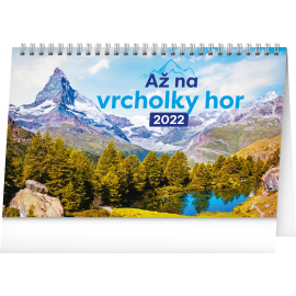Stolní kalendář Až na vrcholky hor 2022, 23,1 × 14,5 cm