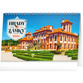 Stolní kalendář Hrady a zámky 2024, 23,1 × 14,5 cm