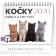 Stolní kalendář Kočky – se jmény koček 2020, 16,5 × 13 cm