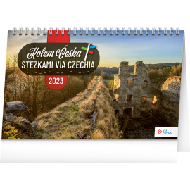 Desk calendar Around Czech Republic Via Czechia 2023, 23,1 × 14,5 cm