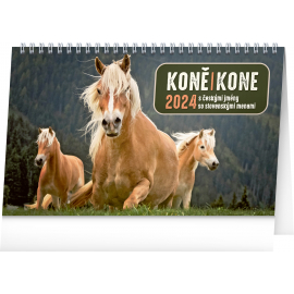 Stolní kalendář Koně – Kone CZ/SK 2024, 23,1 × 14,5 cm