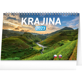 Stolní kalendář Krajina CZ/SK 2023, 23,1 × 14,5 cm