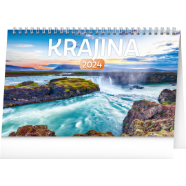 Desk calendar Landscapes CZ/SK 2024, 23,1 × 14,5 cm