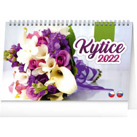 Stolní kalendář Kytice CZ/SK 2022, 23,1 × 14,5 cm