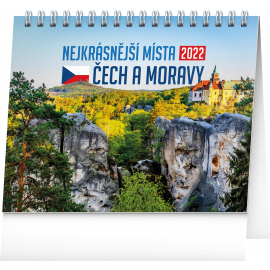 Stolní kalendář Nejkrásnější místa Čech a Moravy 2022, 16,5 × 13 cm