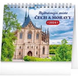 The Most Beautiful places in Bohemia and Moravia 2024 Desk Calendar, 16.5 × 13 cm