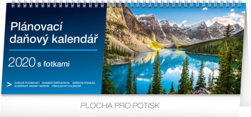 Desk calendar Weekly planner with taxes photographic 2020, 33 × 12,5 cm