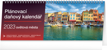 Stolní kalendář Plánovací daňový – Světová města 2023, 33 × 12,5 cm