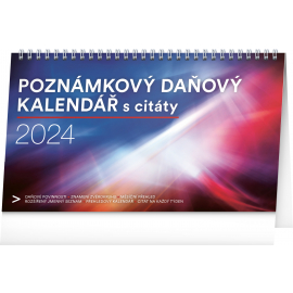 Stolní kalendář Poznámkový daňový s citáty 2024, 25 × 14,5 cm
