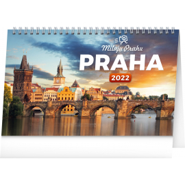 Stolní kalendář Praha – Miluju Prahu 2022, 23,1 × 14,5 cm