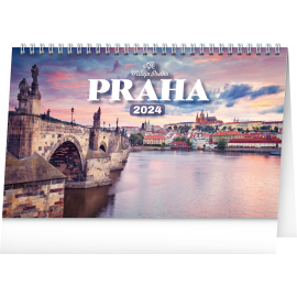 Stolní kalendář Praha – Miluju Prahu 2024, 23,1 × 14,5 cm