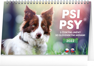 Stolní kalendář Psi – Psy CZ/SK 2022, 23,1 × 14,5 cm