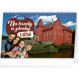Stolní kalendář S dětmi na hrady a zámky 2023, 23,1 × 14,5 cm