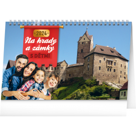 Stolní kalendář S dětmi na hrady a zámky 2024, 23,1 × 14,5 cm