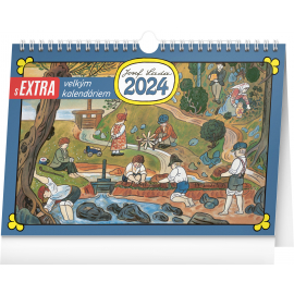 Josef Lada 2024 Large Font Desk Calendar, 30 × 21 cm