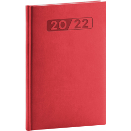Týdenní diář Aprint 2022, červený, 15 × 21 cm
