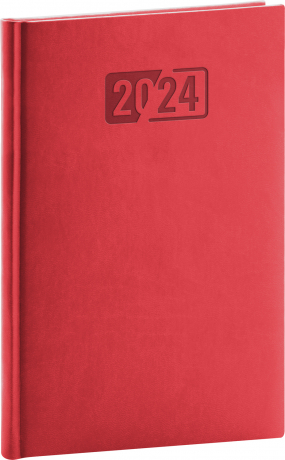 Weekly diary Aprint red 2024, 15 × 21 cm