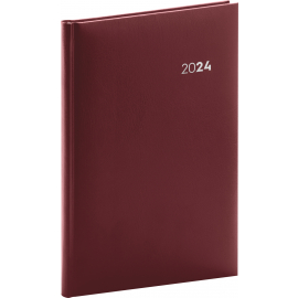 Weekly diary Balacron red 2024, 15 × 21 cm