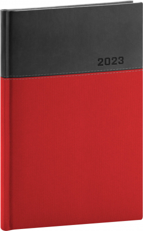 Týdenní diář Dado 2023, červenočerný, 15 × 21 cm