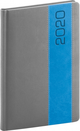 Weekly diary Davos gray-blue 2020, 15 × 21 cm